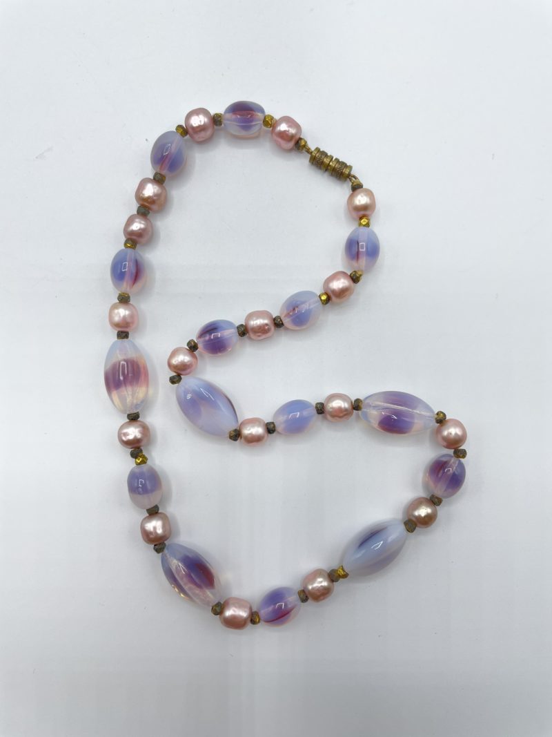 Collier perles violettes et roses – Image 3