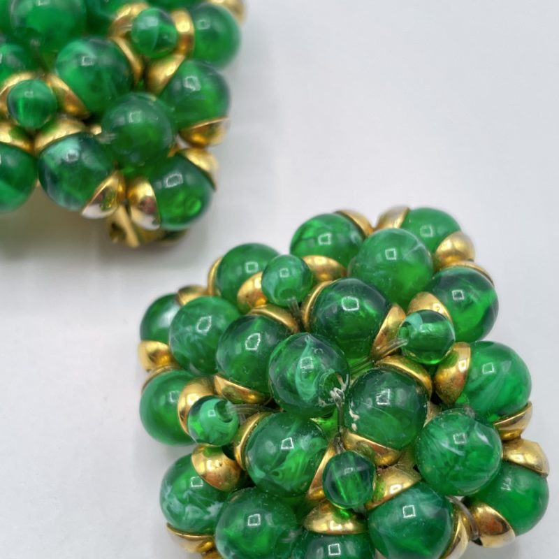 boucle oreille bijou vintage puce vert