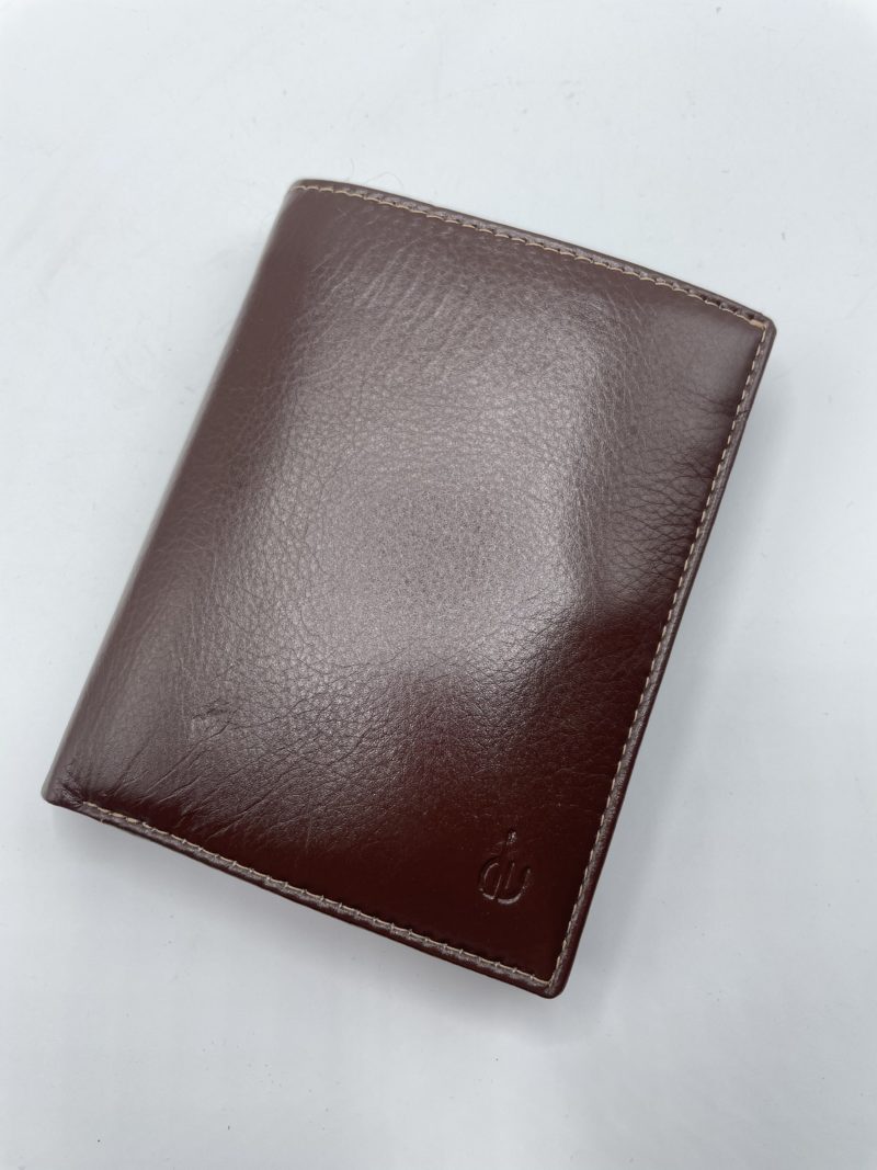 portefeuille homme cuir marron maroquinerie seconde main dv