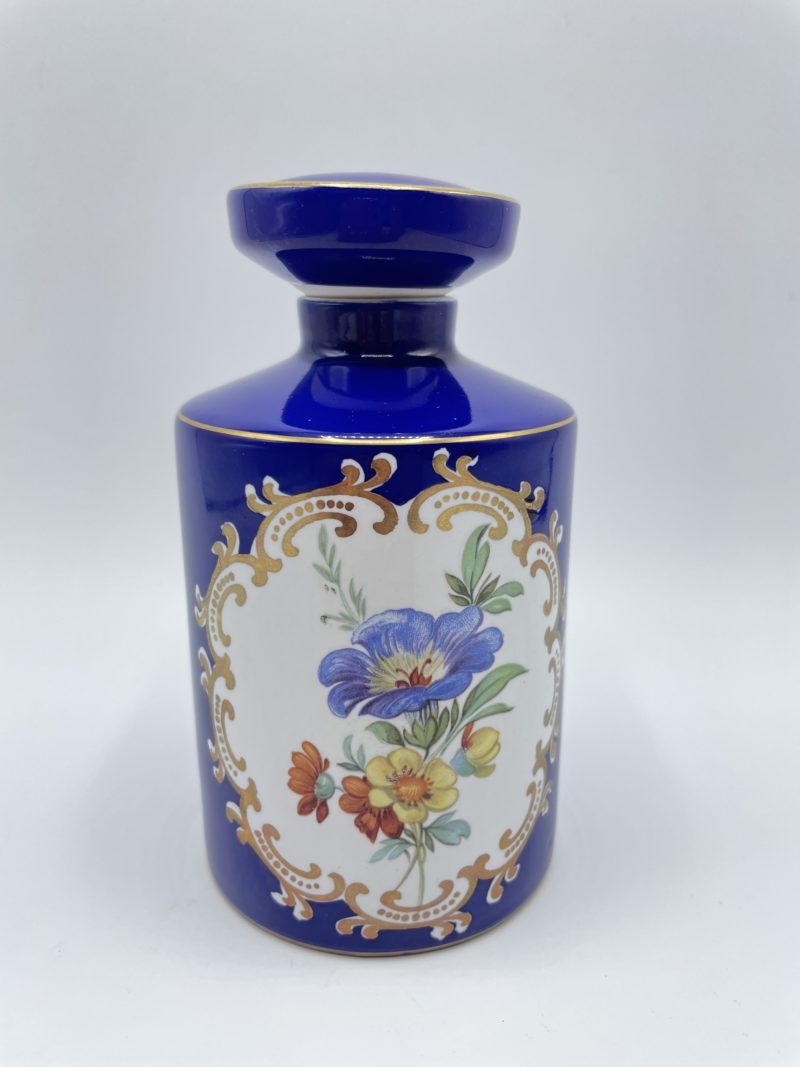 flacon porcelaine baviere bleu deco vintage