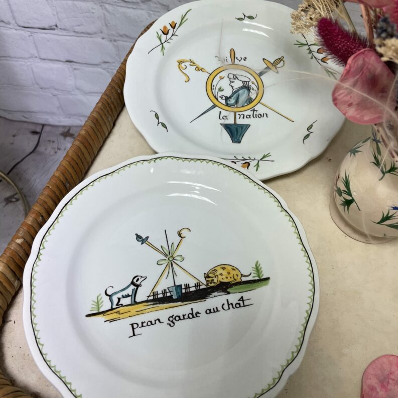 Duo assiettes Gien Bicentenaire de la Révolution