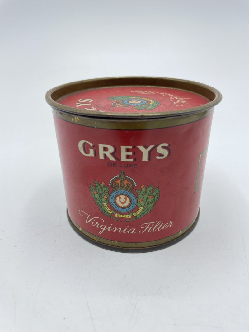 Petite boîte ronde vintage en métal cigarettes de luxe Greys Virginia Filter – Image 4