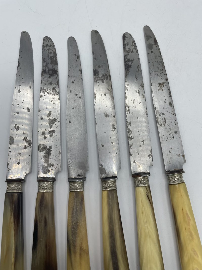 Lot de 6 couteaux vintage en acier et manche bakelite Grissolange Pouzet – Image 4