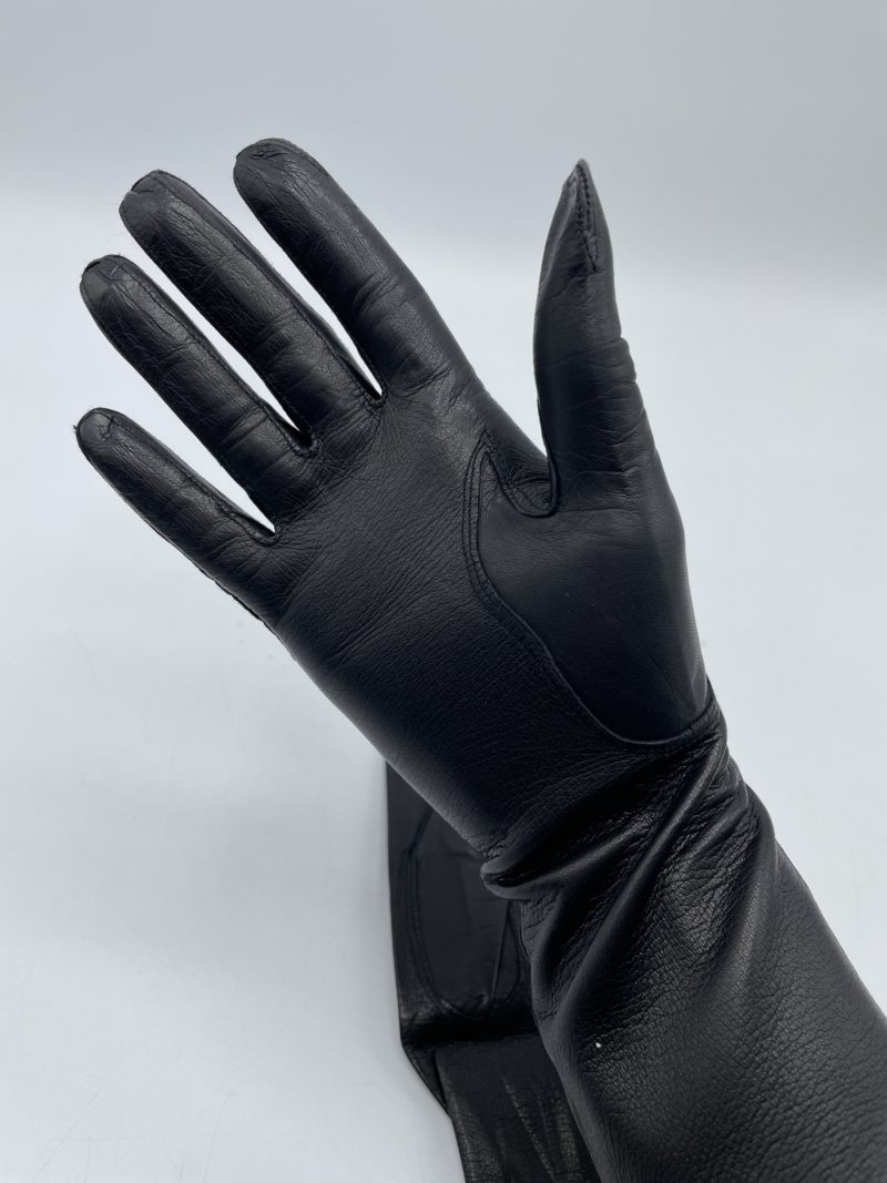 Paires de gants pour femme en cuir noir vintage – Image 7