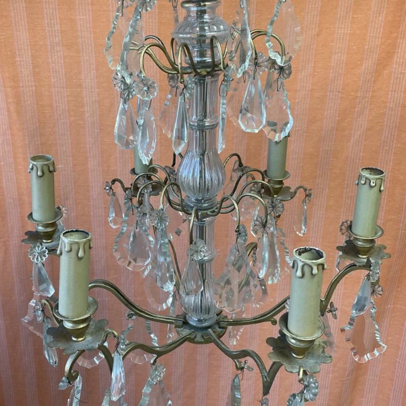 lustre plafonnier vintage retro pampille verre metal