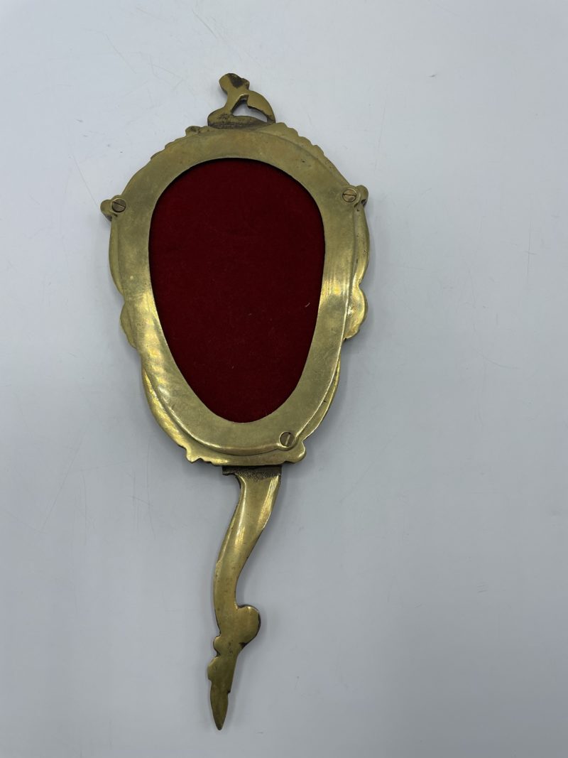 Ancien miroir à main en laiton vintage – Image 4
