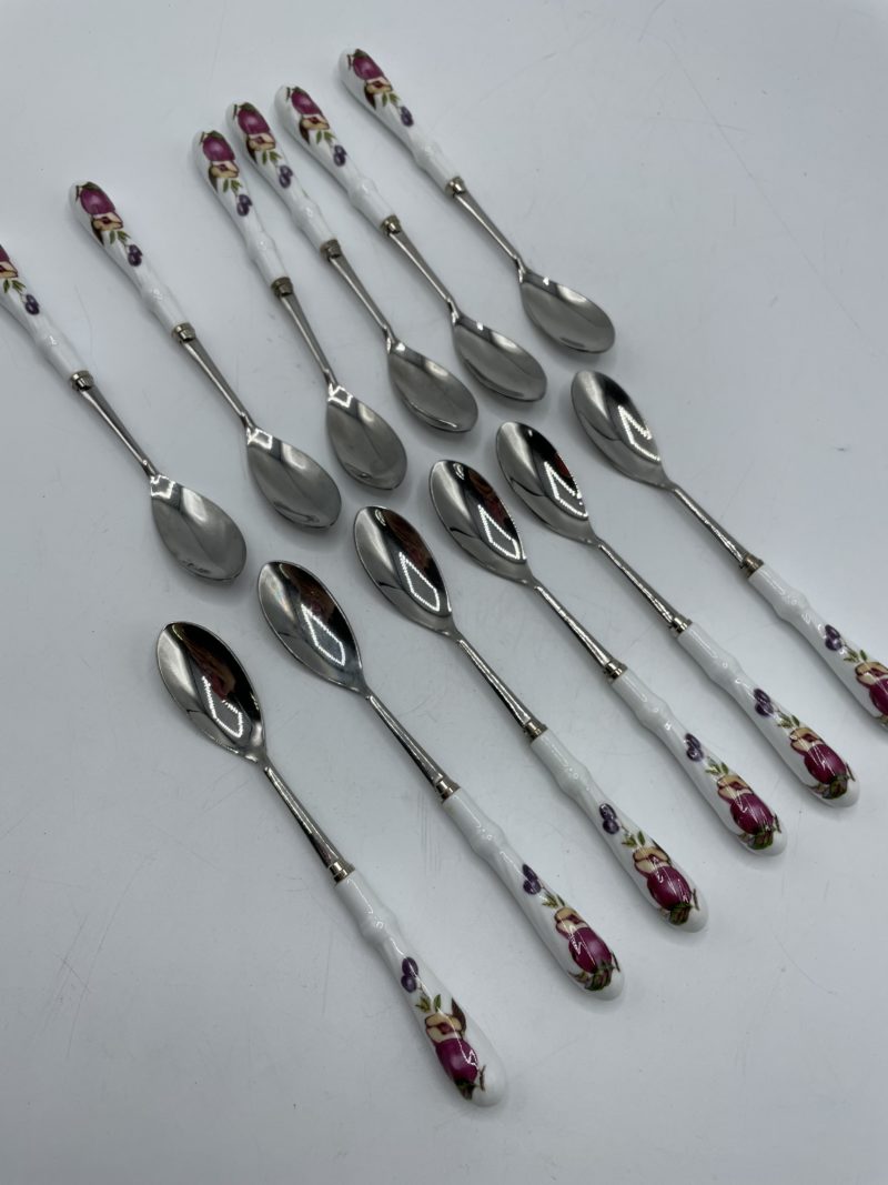 Lot de 12 cuillères à café vintage manche en céramique Fine Sense – Image 5