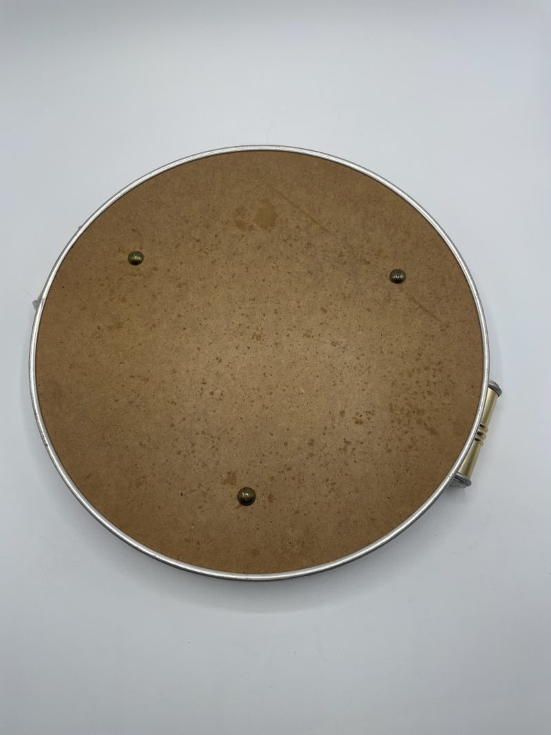 Plateau rond vintage à fond miroir chromé – Image 5