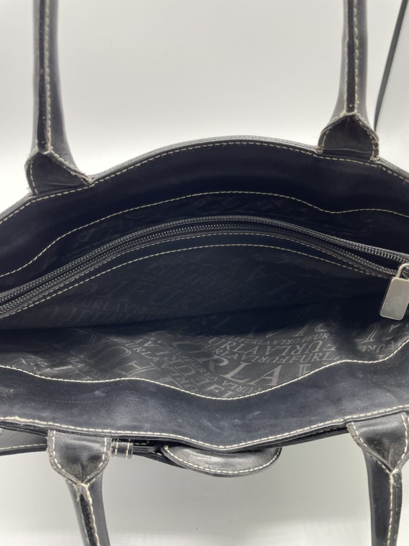 Sac à main vintage Furla cuir noir – Image 6