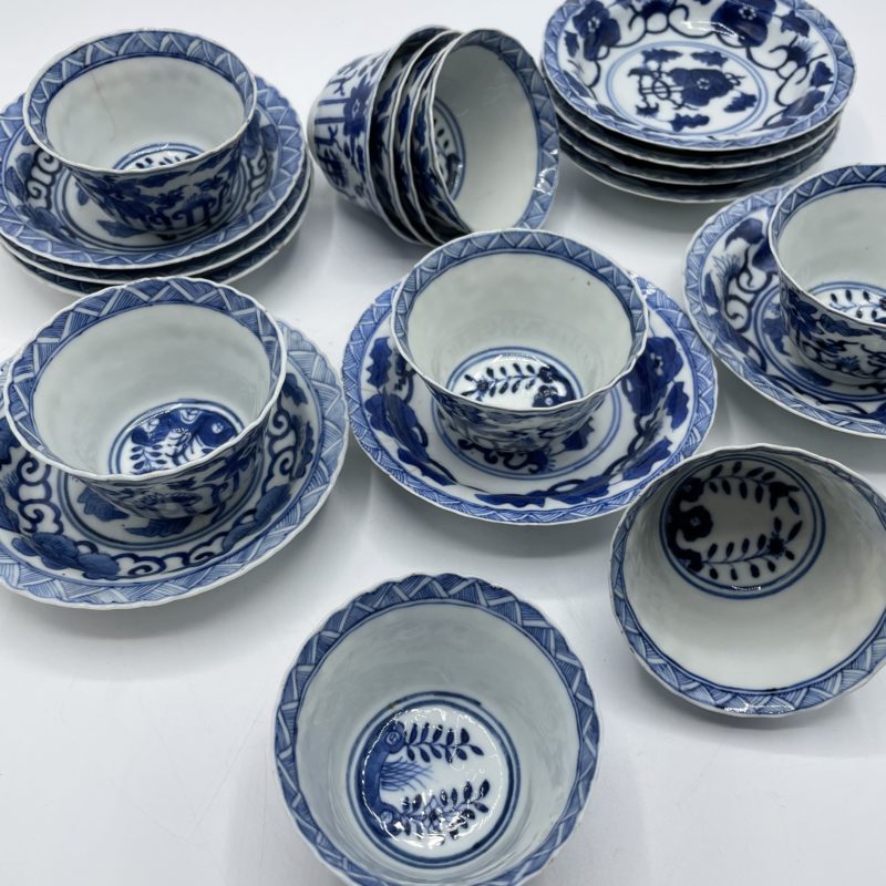 service the porcelaine chine vintage bleu blanc