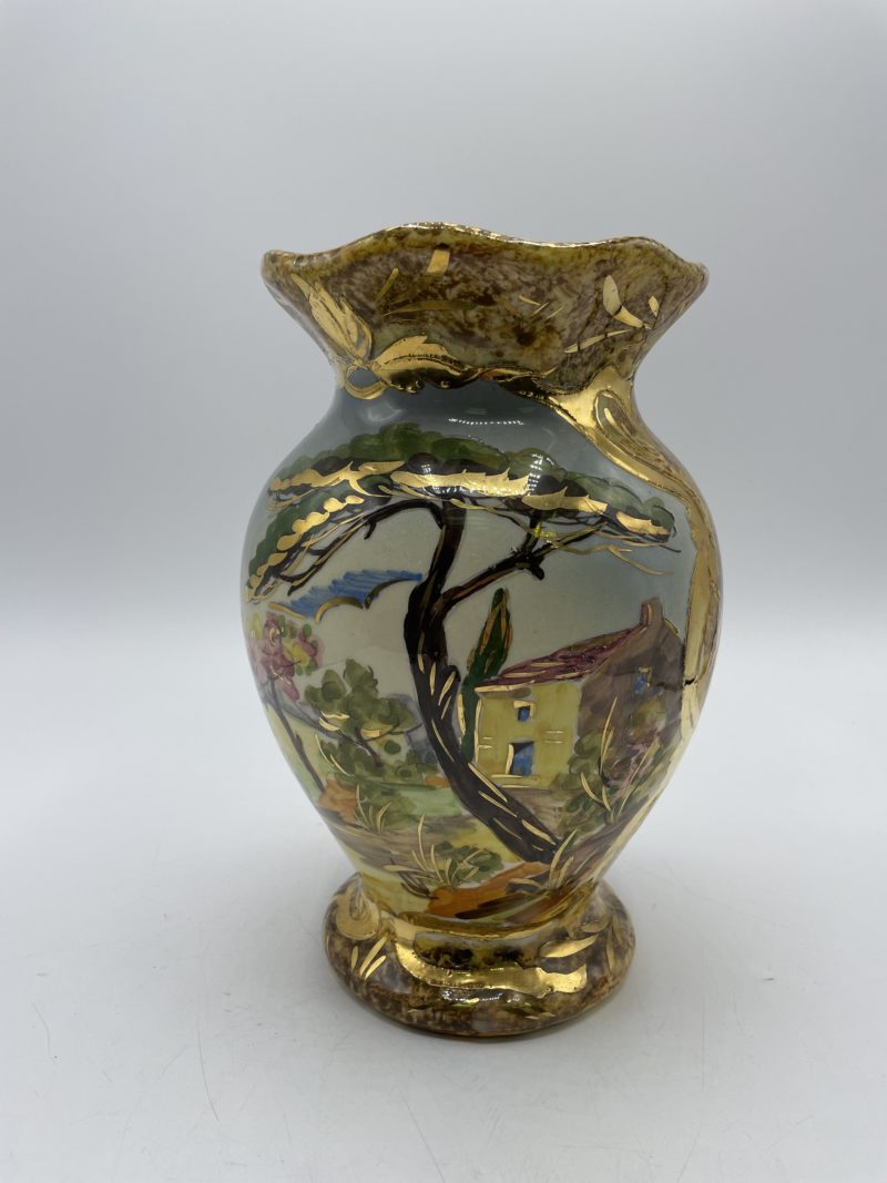 Vase vintage en céramique décor main Provence Rieubernet – Image 7