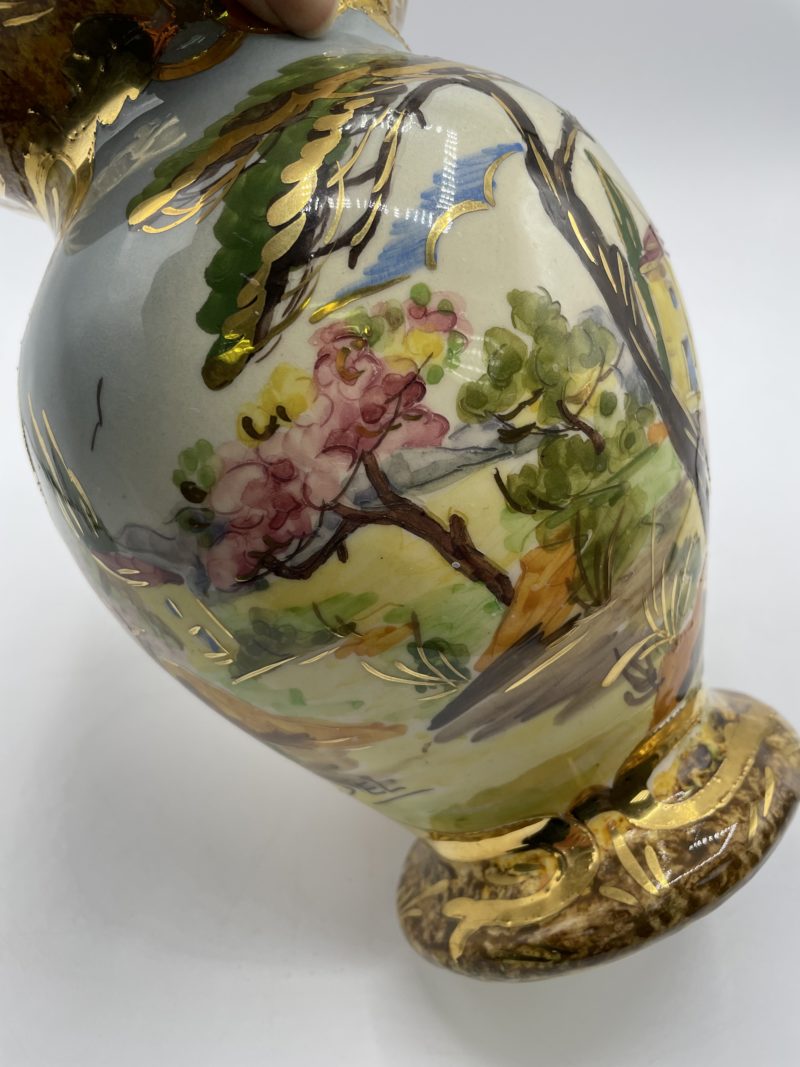 Vase vintage en céramique décor main Provence Rieubernet – Image 5
