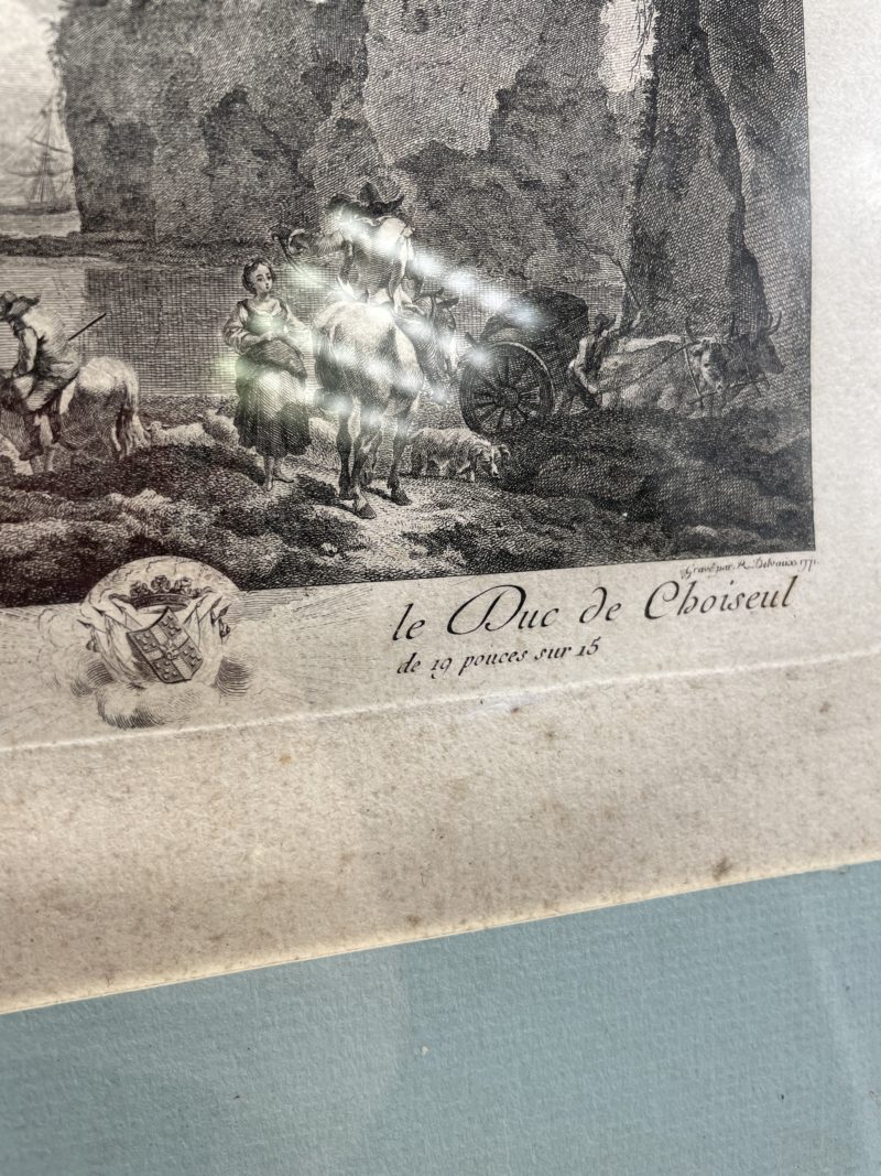 Tableau ancienne gravure 1771  Du Cabinet de Monsieur le Duc de Choiseul – Image 8
