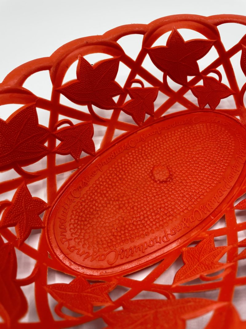 Corbeille plastique orange vintage PRODUITS CASINO – Image 2