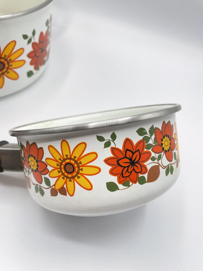 Batterie de casseroles fleuries années 70 – Image 7