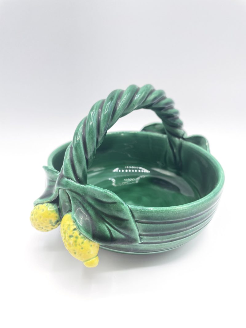 ceramique vallauris anse vitron vert vaisselle vintage coupe