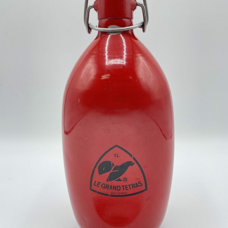 gourde metal vintage le grand tetras rouge camping