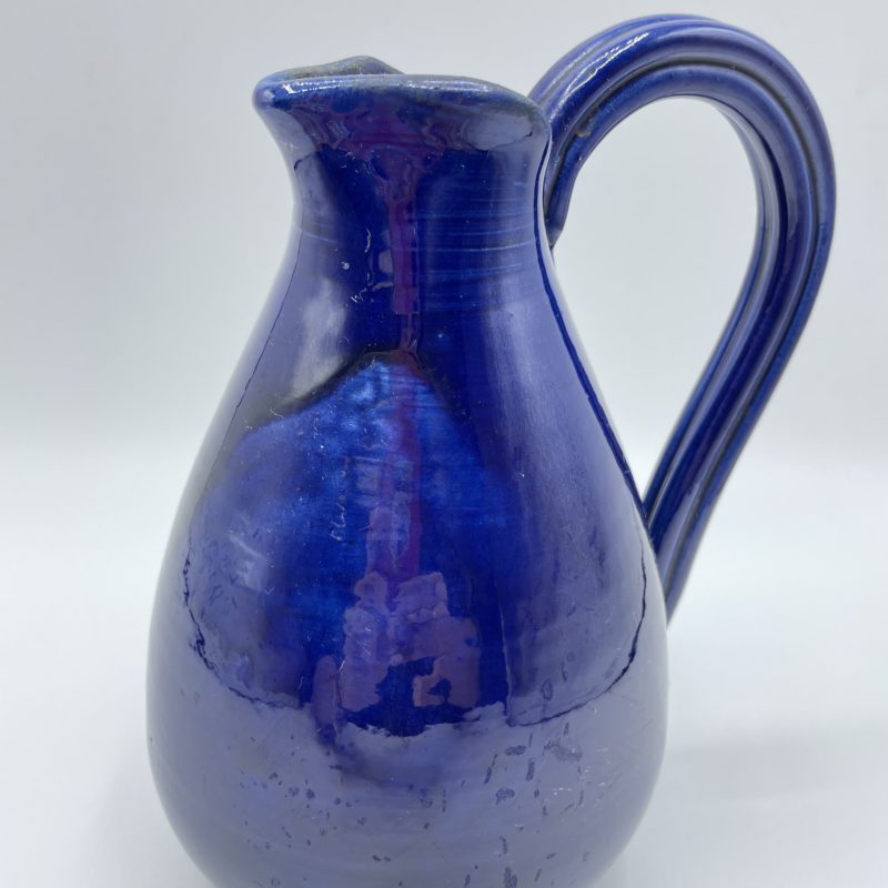 carafe cruche vintage vallauris email emaille bleu