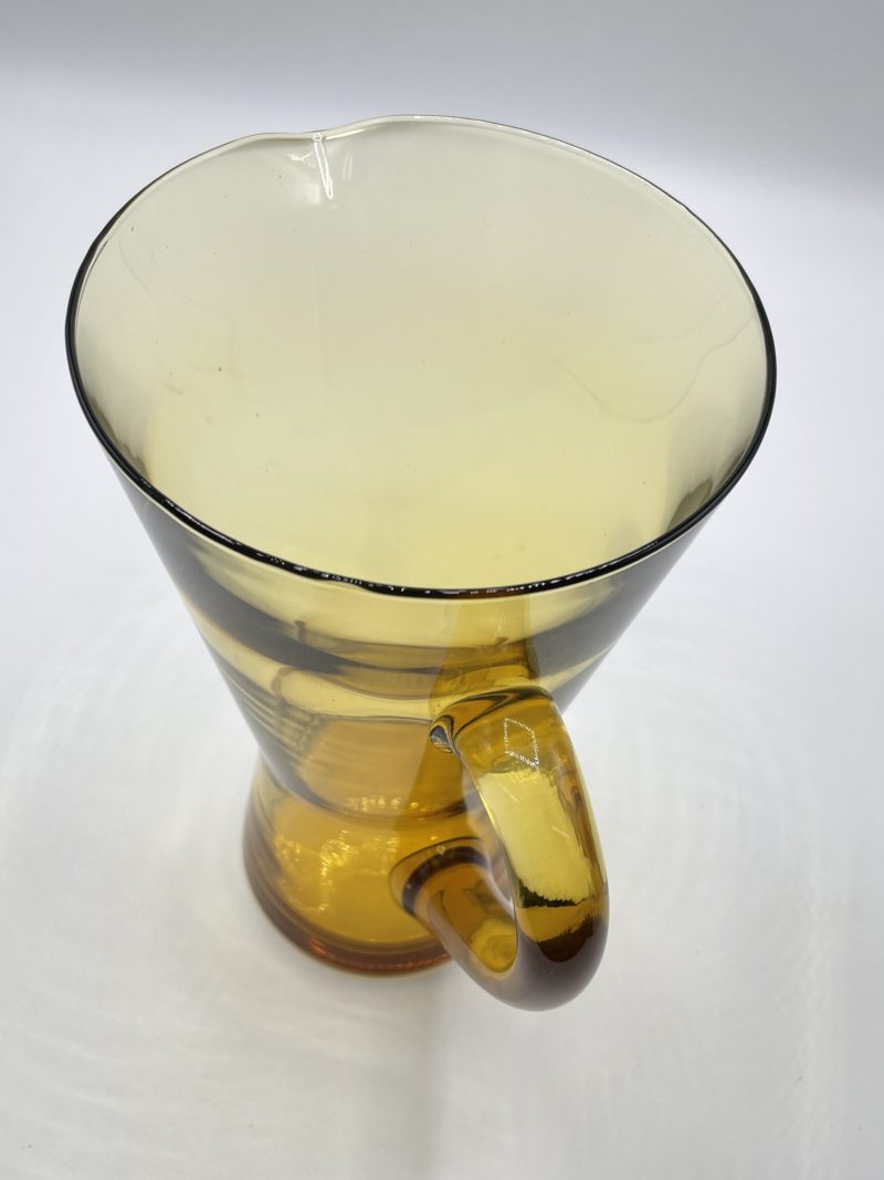 Carafe en verre ocre années 70 – Image 2