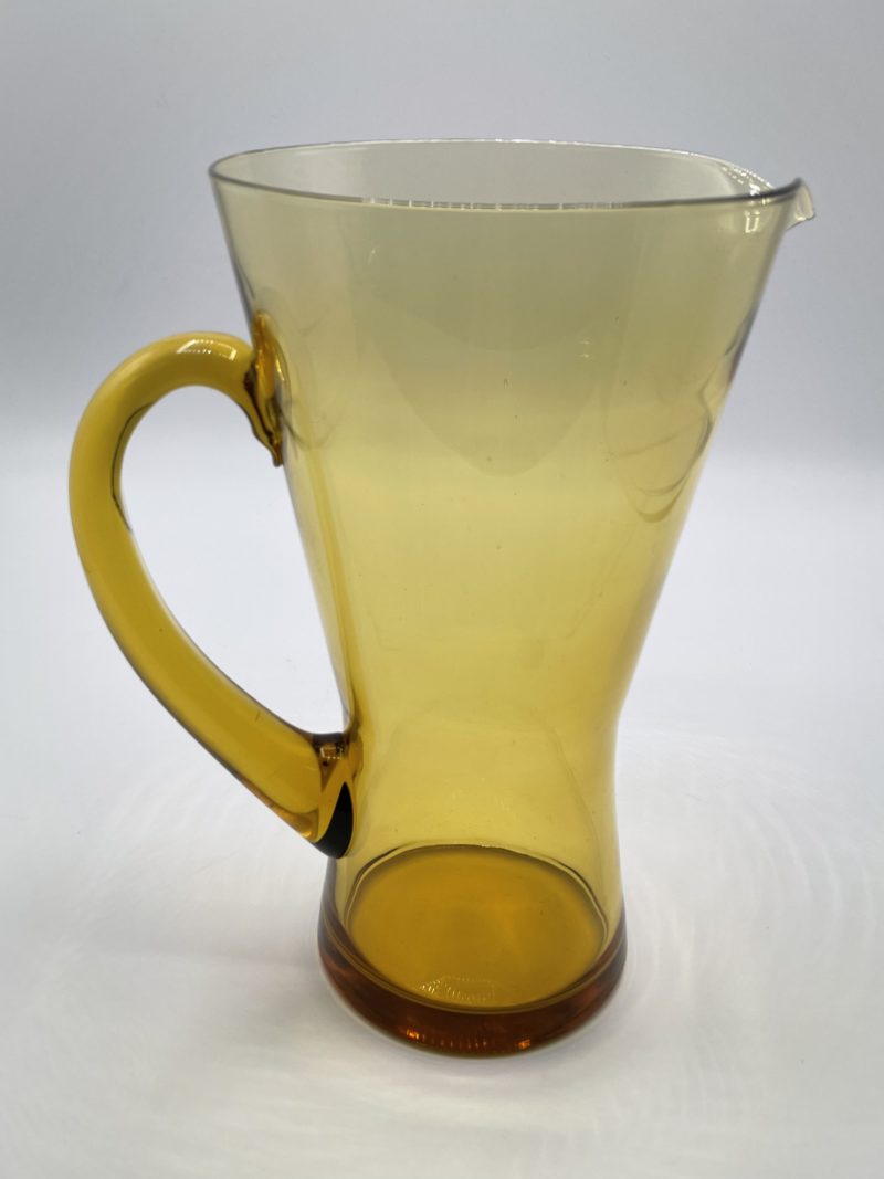 Carafe en verre ocre années 70 – Image 3