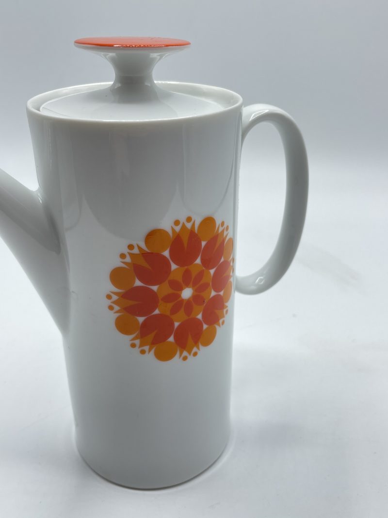 Théière en faïence funk orange années 70 – Image 5
