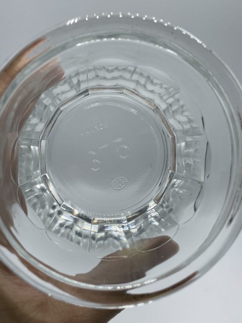 Ancien pot à confiture en verre à facettes 375 – Image 3