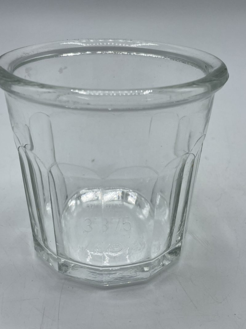 Ancien pot à confiture en verre à facettes 375 – Image 4