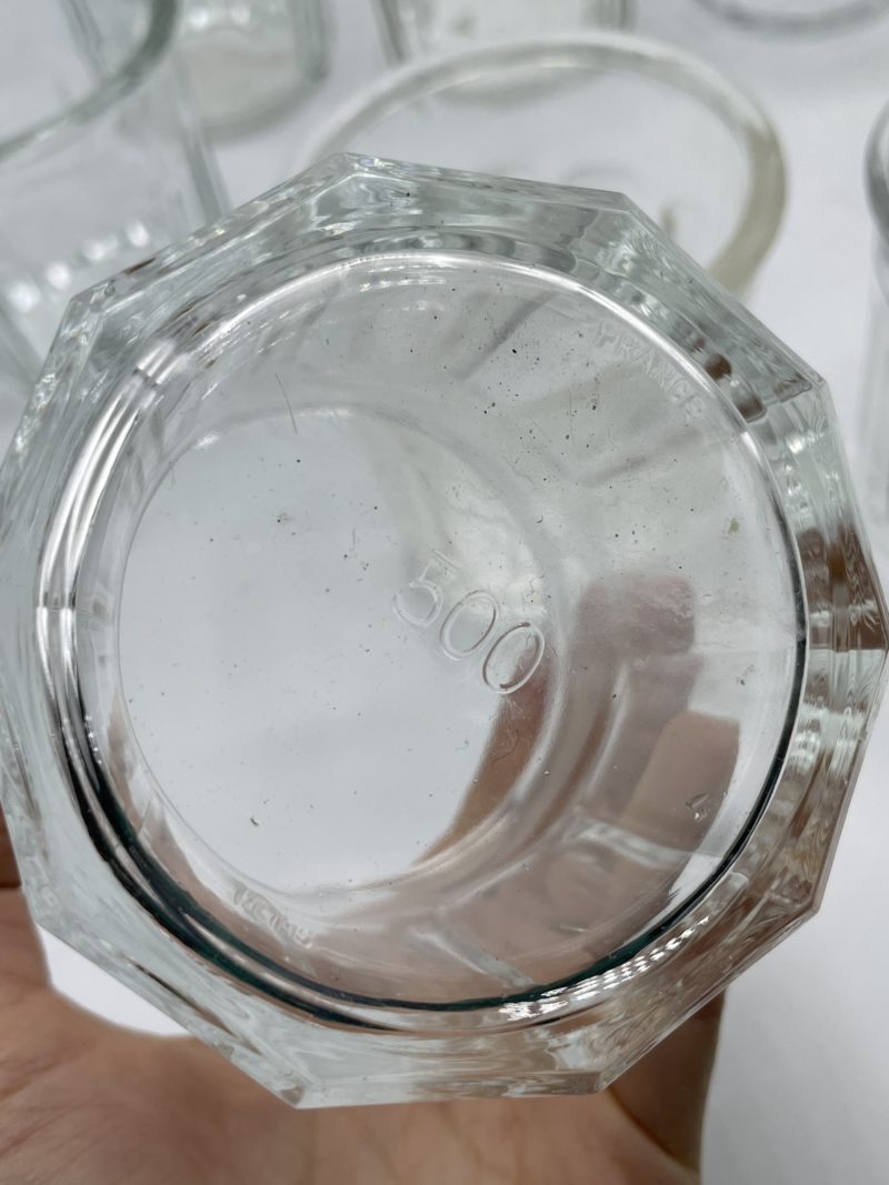 Ancien pot à confiture en verre à facettes 500mL – Image 3