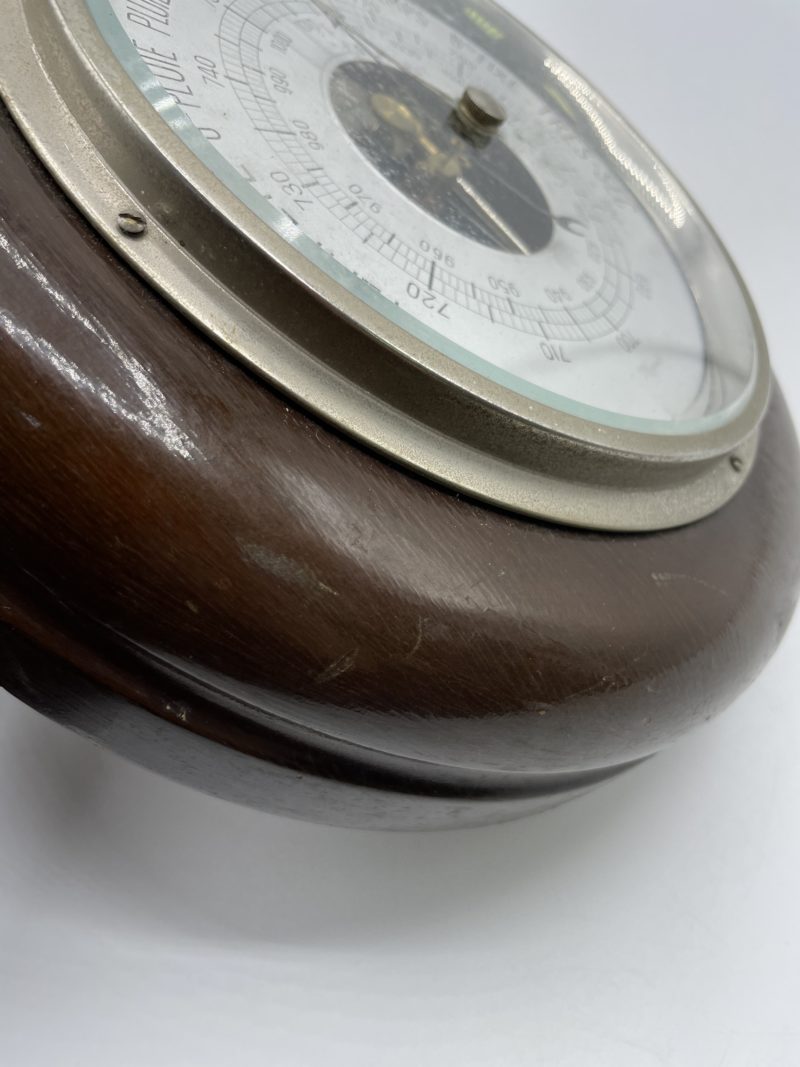 Baromètre vintage marin en bois années 50 – Image 9
