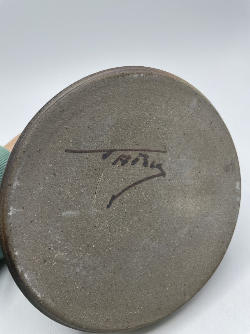 Grande cruche en grès vernissée bleue – Image 7