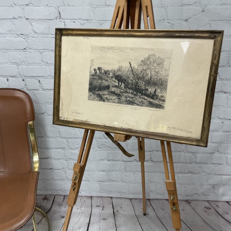 eau vive tableau vinage marcel jacque lithographie