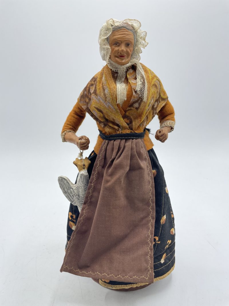 Duo de grands santons de collection Chave Aubagne Bartoumieu et la femme à la poule – Image 5