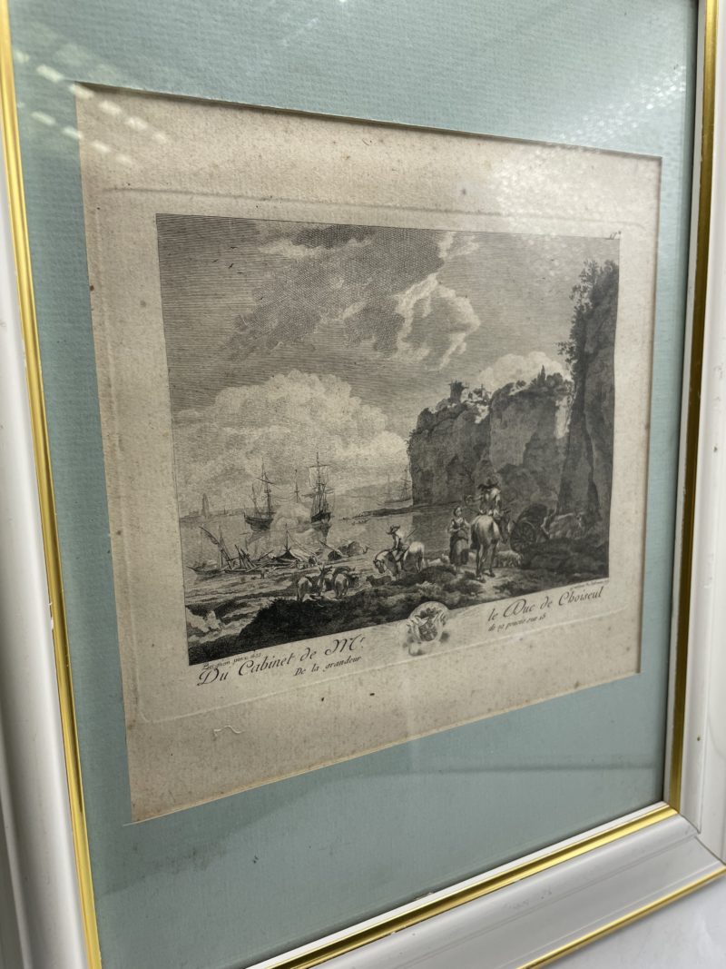 Tableau ancienne gravure 1771  Du Cabinet de Monsieur le Duc de Choiseul – Image 7