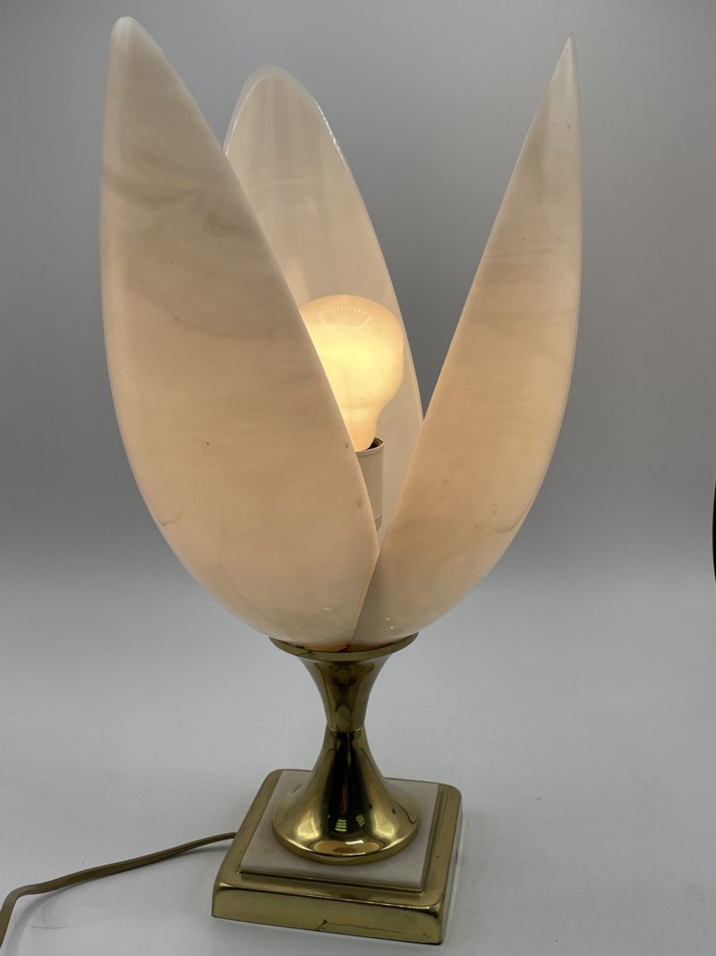 Lampe vintage tulipe en polycarbonate blanc années 70 – Image 9