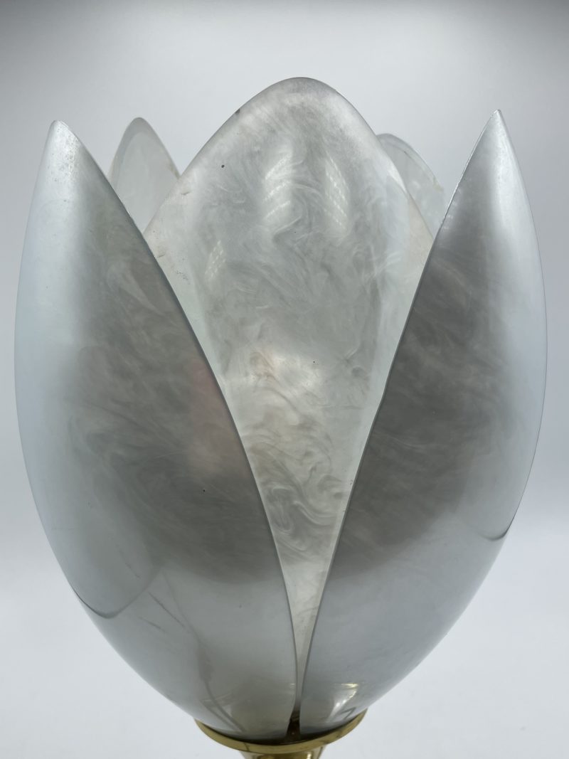 Lampe vintage tulipe en polycarbonate blanc années 70 – Image 9