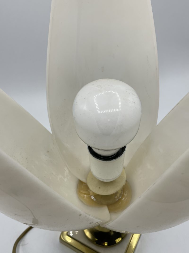 Lampe vintage tulipe en polycarbonate blanc années 70 – Image 5