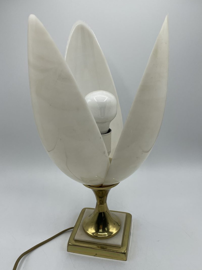Lampe vintage tulipe en polycarbonate blanc années 70 – Image 4