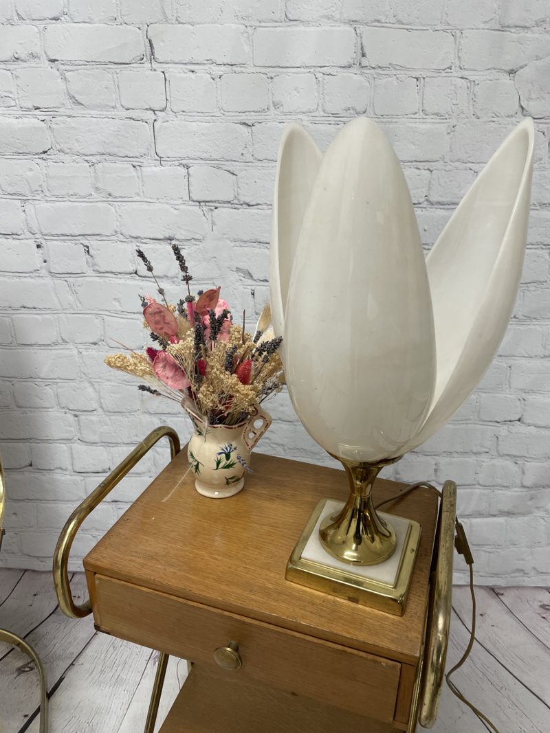 lampe table design vintage tulipe rougier