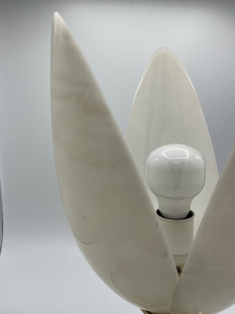 Lampe vintage tulipe en polycarbonate blanc années 70 – Image 6