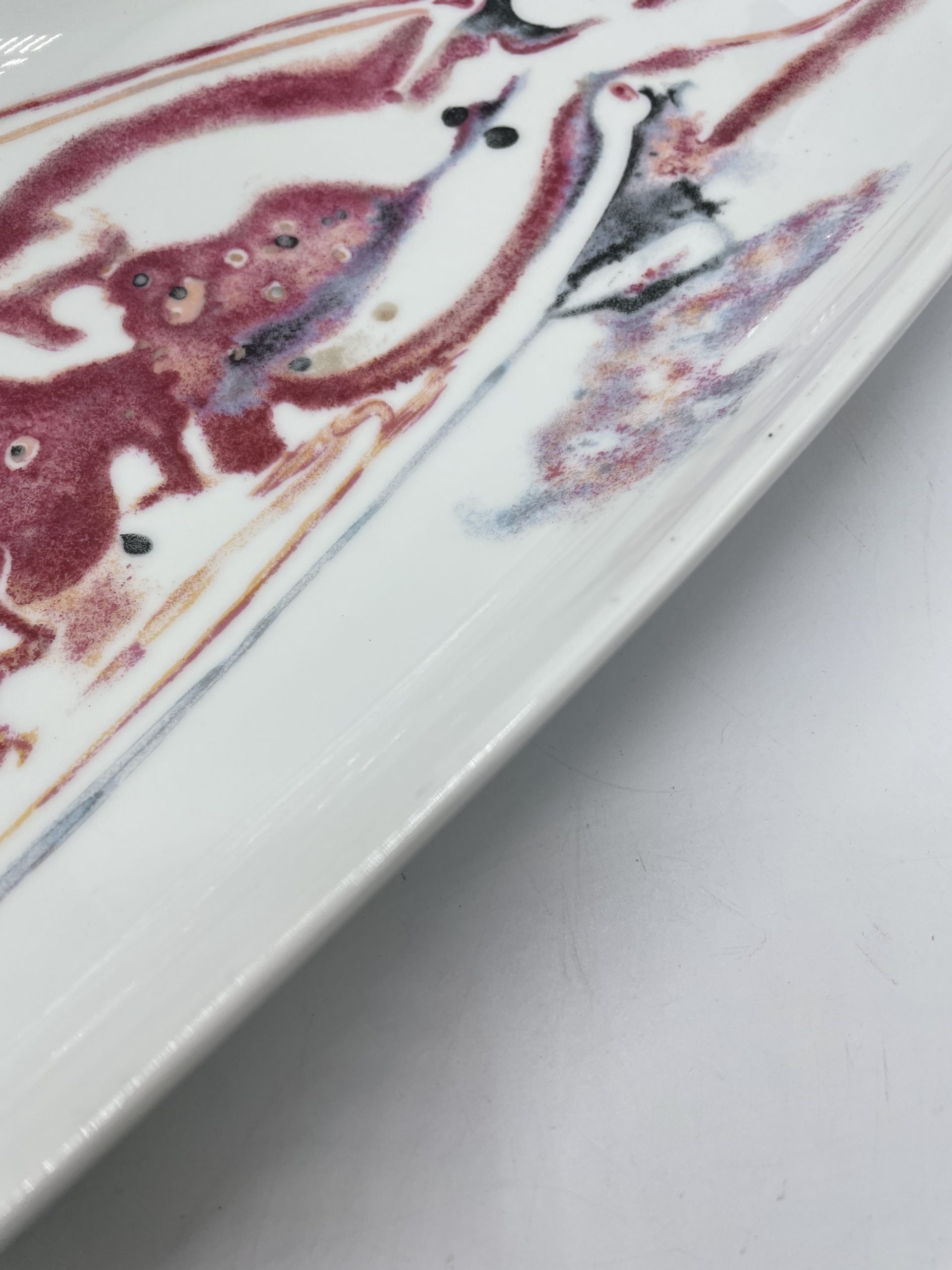 Grand plat vintage porcelaine de Limoges Bernardaud Homarus décor Poissons de Chièze et Radier – Image 7