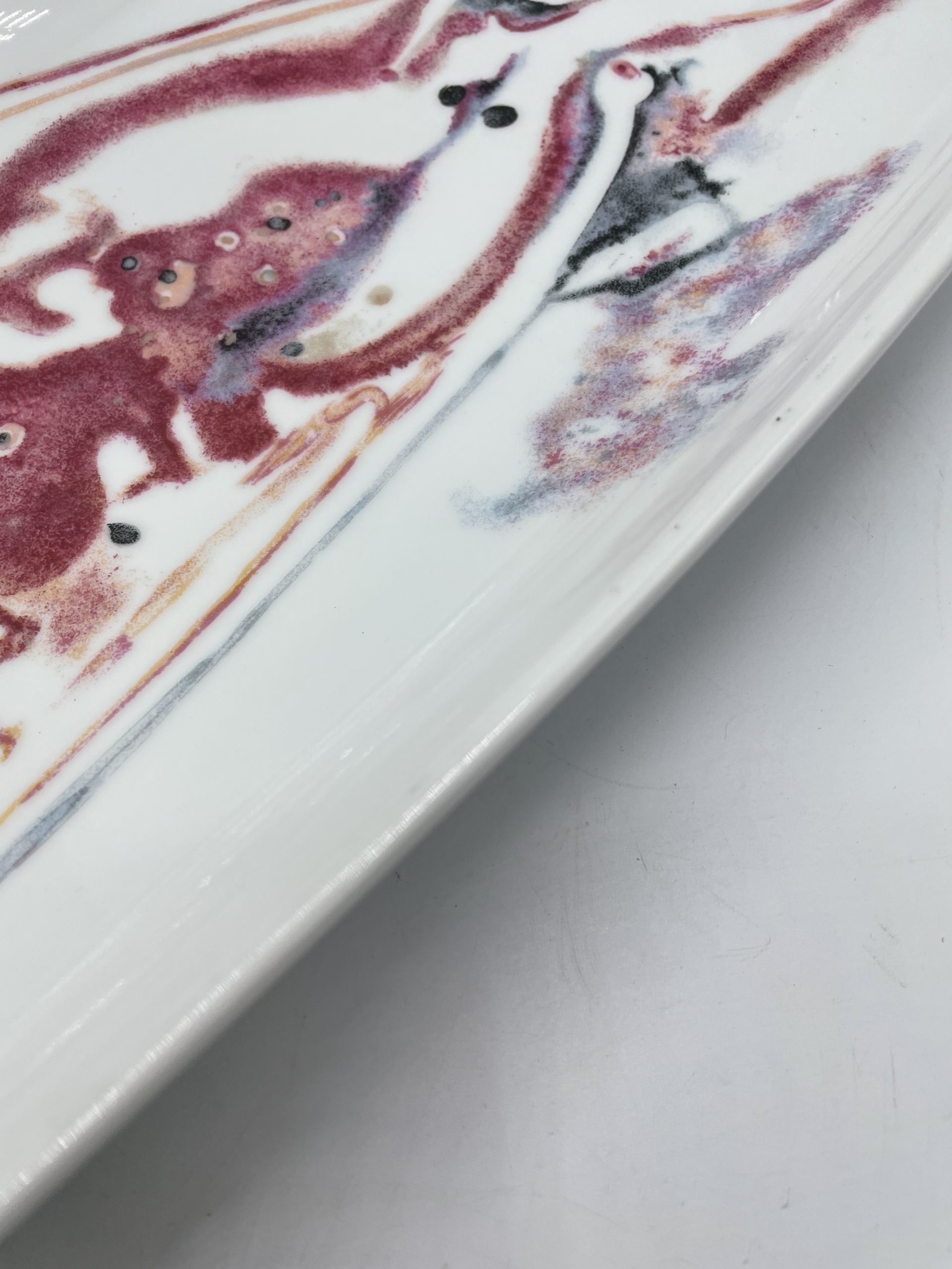 Grand plat vintage porcelaine de Limoges Bernardaud Homarus décor Poissons de Chièze et Radier – Image 3