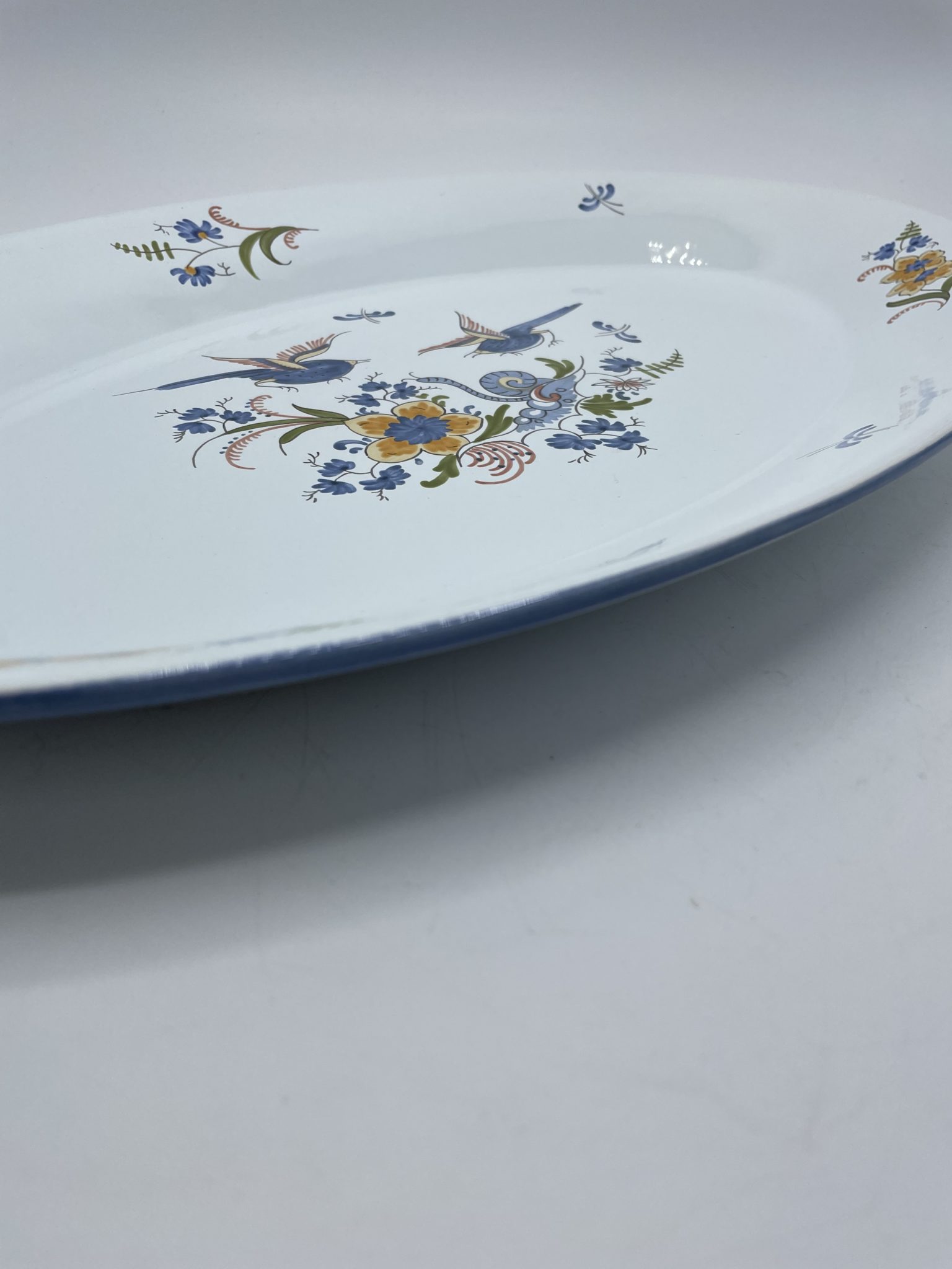 Plat de présentation ovale vintage Poterie à la Chapelle des Pots Ressourcerie Histoires Sans Fin