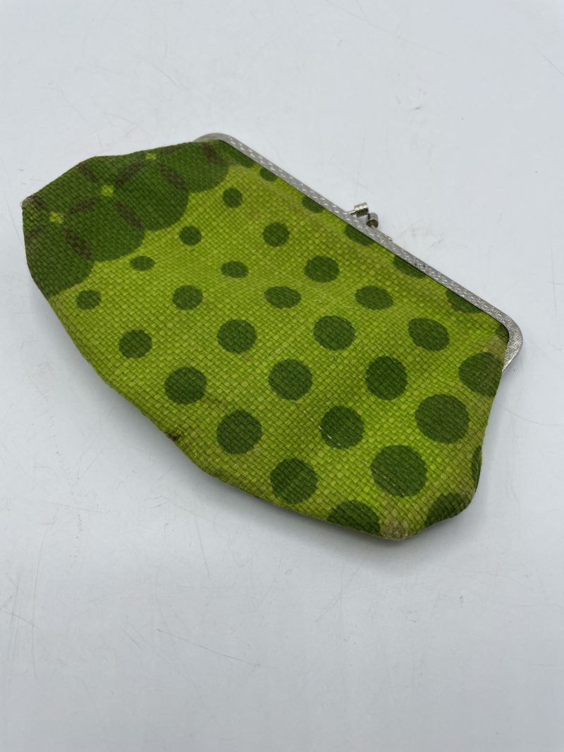 Petite pochette porte feuille porte monnaie Samsar Paris vintage verte – Image 8