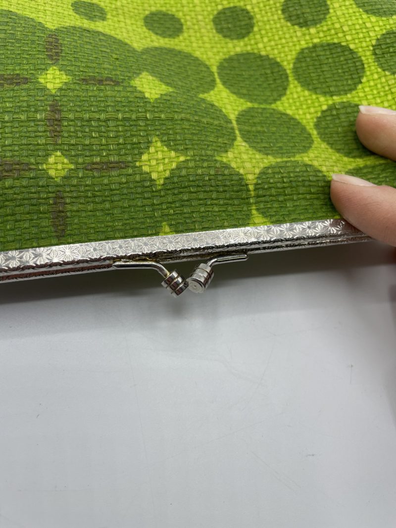 Petite pochette porte feuille porte monnaie Samsar Paris vintage verte – Image 5