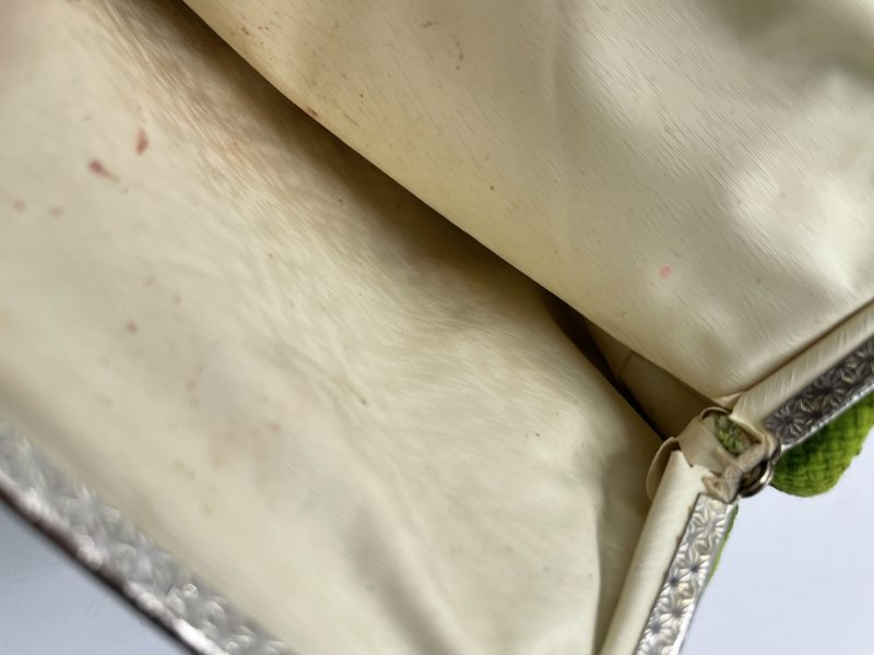 Petite pochette porte feuille porte monnaie Samsar Paris vintage verte – Image 3