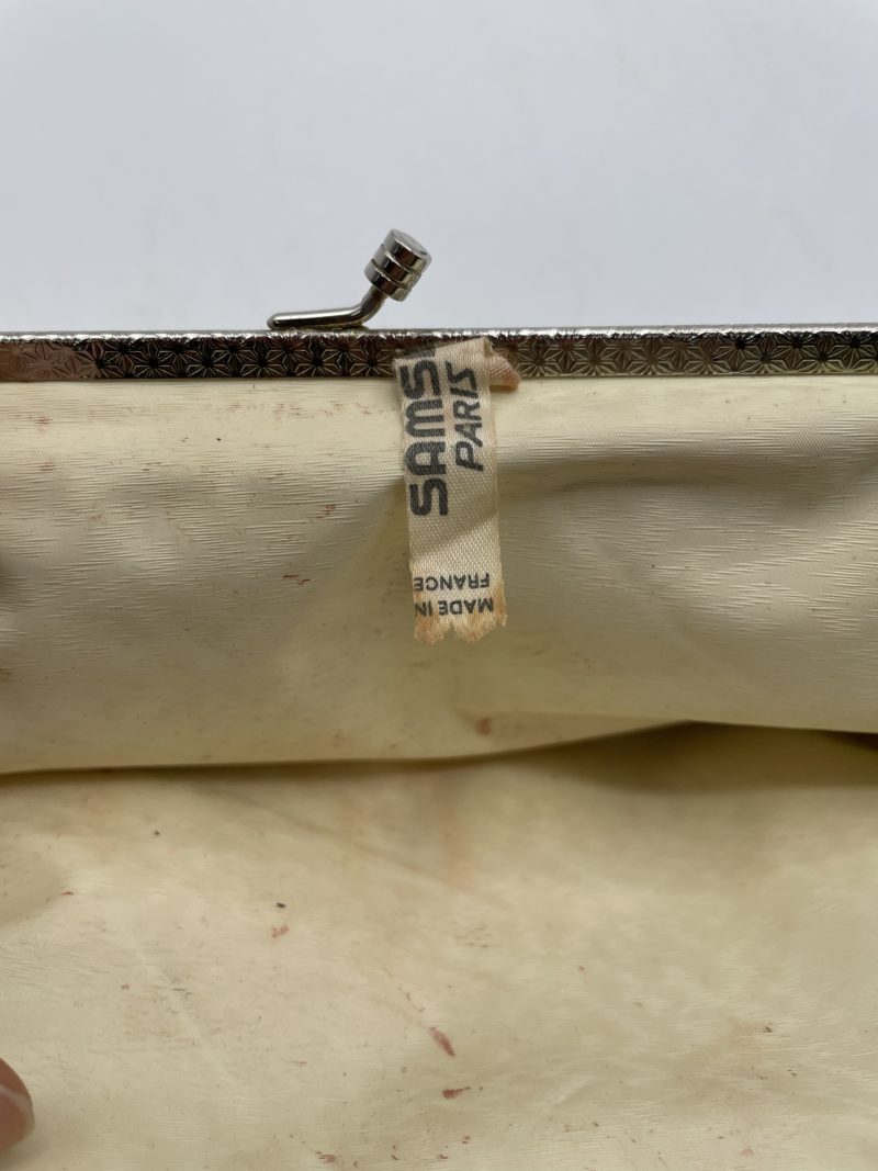 Petite pochette porte feuille porte monnaie Samsar Paris vintage verte – Image 2