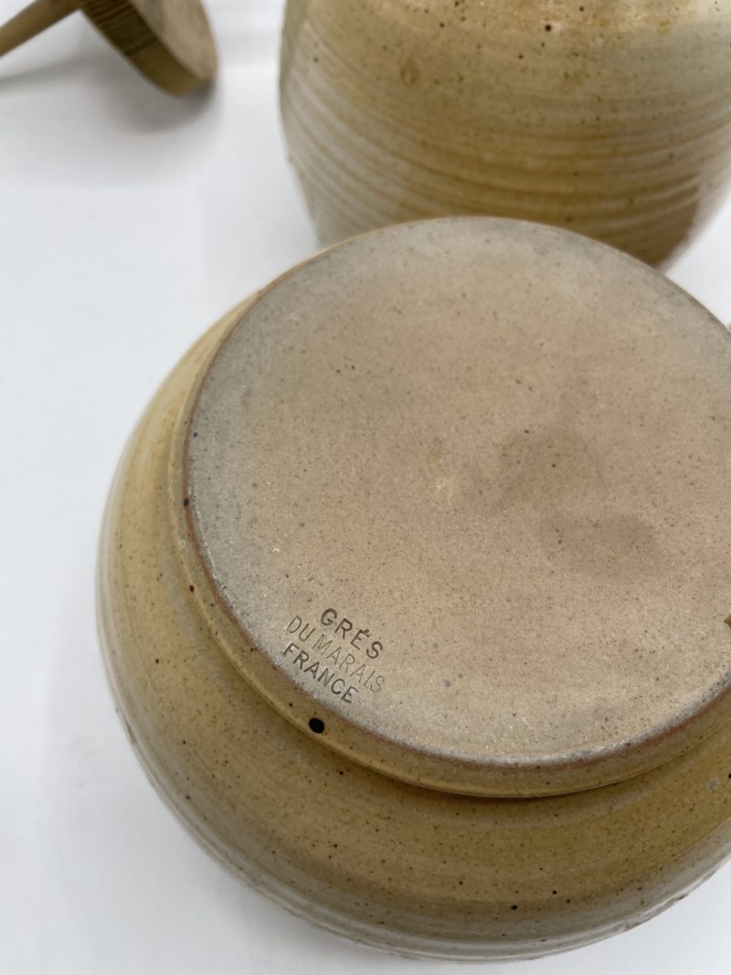 Duo bocaux et pots en grès vintage à olives et cornichons – Image 7