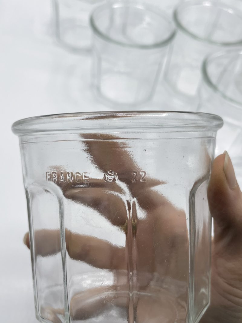 Ancien pot à confiture en verre à facettes 500mL numérotés – Image 5