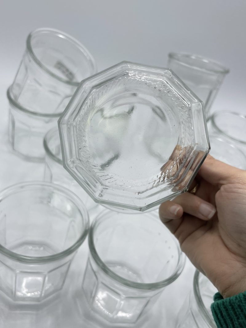 Ancien pot à confiture en verre à facettes 500mL numérotés – Image 2