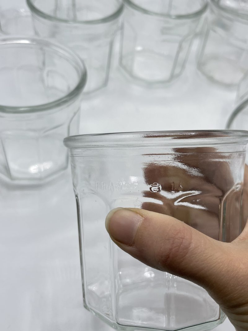 Ancien pot à confiture en verre à facettes 500mL numérotés – Image 6